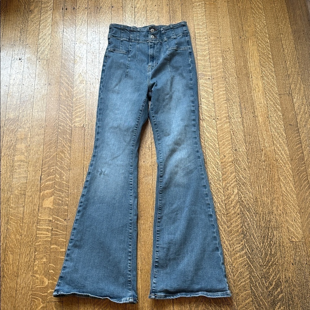 We The Free Backless Super Flare Jeans 29 | No Pocket High Rise Boho